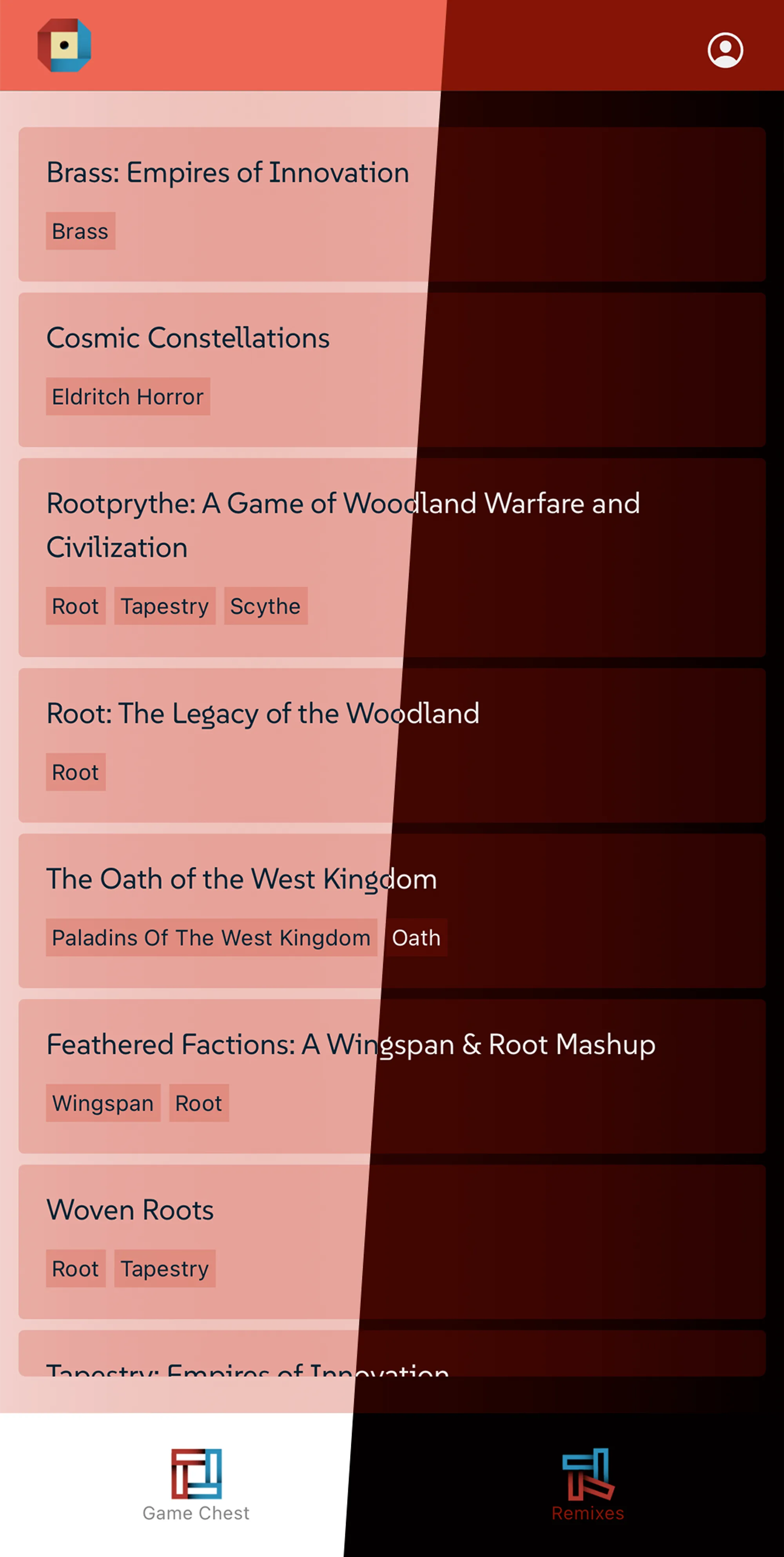 Screenshot of ReRuled showing the output of the phone's camera. The screen shows a messy game shelf. A second screenshot shows the names of the games that were found by ReRuled.